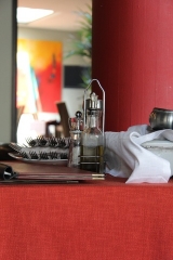 Une cuisine rouge