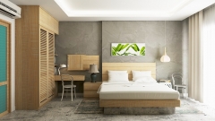 Une chambre avec une déco asiatique