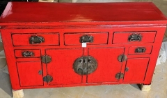 Buffet antique rouge